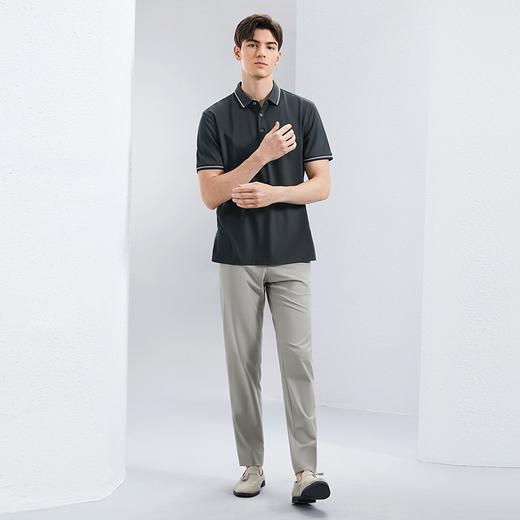 【不变形领】【丝光棉】柒牌翻领短袖polo衫男2024夏季新品商务休闲男士T恤薄126T70300 商品图3