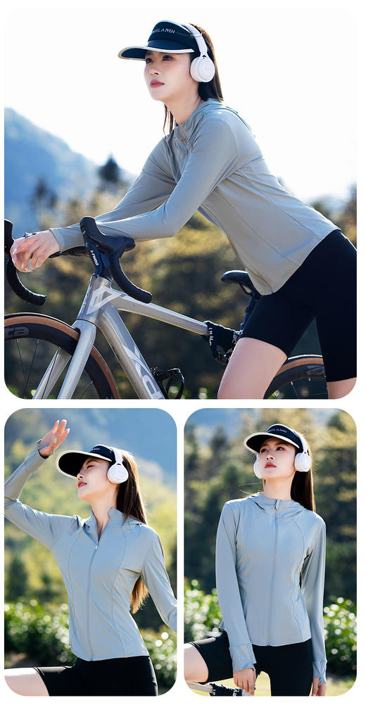 凉感0.25防晒衣UPF50+带帽长款修身显瘦防晒服透气冰丝皮肤衣女_HLY 商品图5