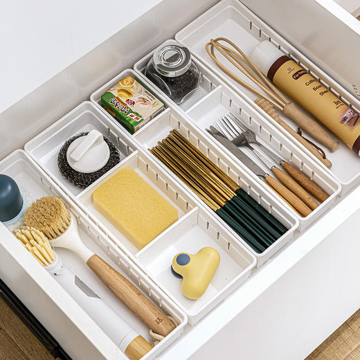 【白色款/透明款】娜家抽屉隔板收纳盒 商品图4