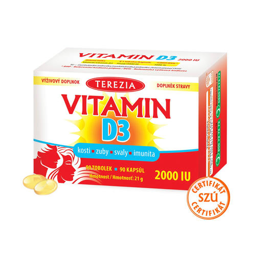 捷克TEREZIA特蕾西亚维生素D3胶囊 2000iu引钙入骨90粒 儿童/成人 商品图5