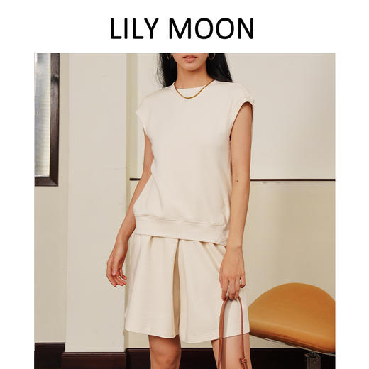LILYMOON 【大牌开发款】夏季新款轻解构莫代尔+醋酸索罗娜无袖套装宽松休闲时尚简约 商品图1