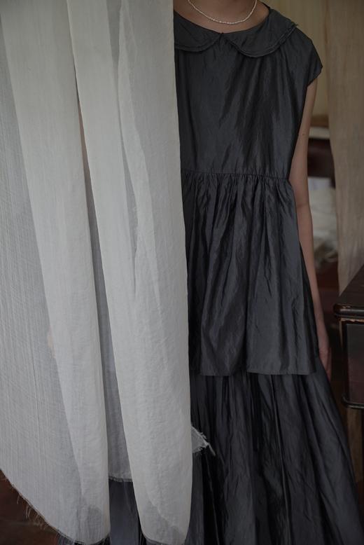 apuntob 真丝毛边领缩褶上衣衬衫 商品图6