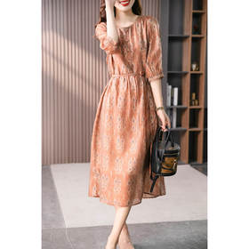 89103原形气质印花连衣裙女2024春夏季新款韩版设计感时尚碎花茶歇长裙