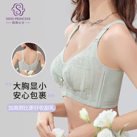 大胸显小全罩杯调整型文胸收副乳，防下垂胸罩。淡雅睫毛无钢圈文胸