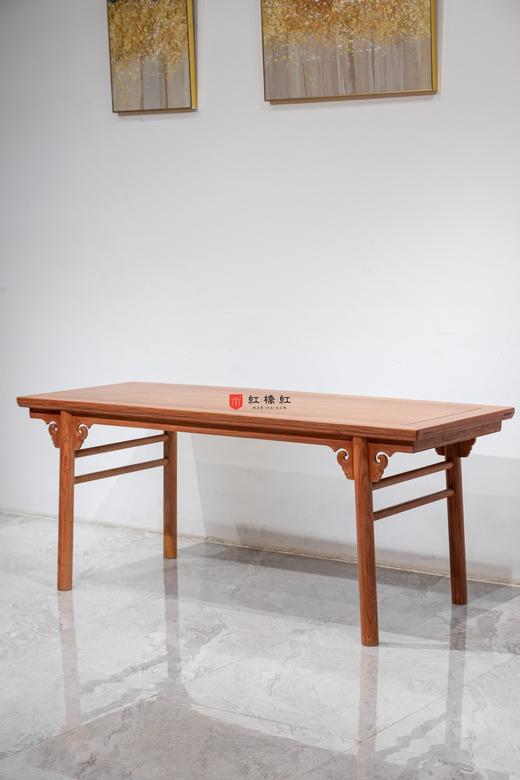 红桥红  家具严选  缅甸花梨（大果紫檀）【198圆腿云牙 画案  独板】 商品图1