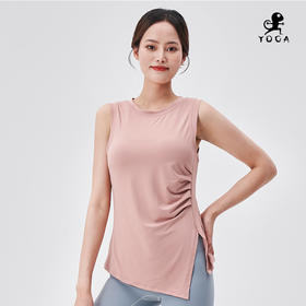 壁虎瑜伽【2406SY294】无袖不规则开叉背心（无胸垫）清仓不退不换