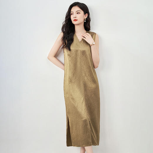 醋酸简约时尚裙，百搭慵懒休闲风连衣裙WLZD2421108 商品图0