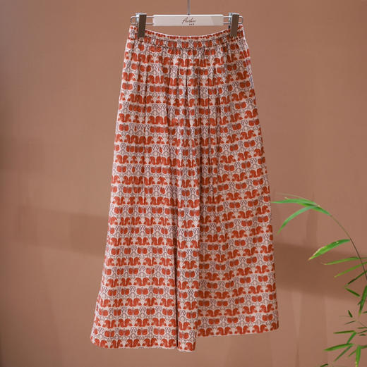 Afu 橘调印花棉半裙 商品图3