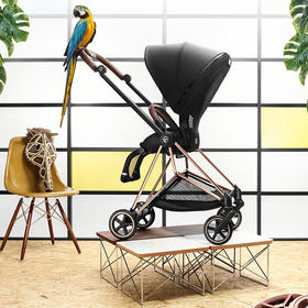 赛百斯婴儿推车Cybex MIOS 3玫瑰金车架 黑色布蓬