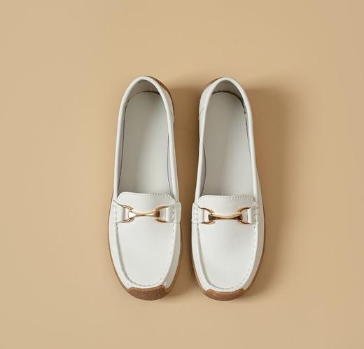 真皮复古金属扣时尚女单鞋，超软牛皮定制鞋面，牛筋防滑鞋底 商品图0