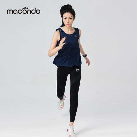 春夏马孔多男女智压支撑压缩长裤（99液体莱卡）莱卡智塑技术 智压支撑 稳固肌肉防拉伤 丝网印花部位 双层加压 弹力增1倍 后腰手机仓收纳 弹力大网兜 隐形抽绳＆轻量卡扣，适应多腰围 商品图4