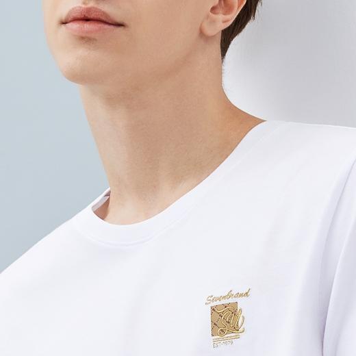 【100%新疆棉】柒牌短袖t恤男夏季新款时尚潮流男士圆领上衣124T71140 商品图2