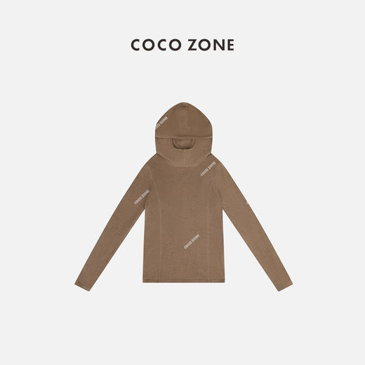 COCO ZONE 百搭显瘦长袖T恤简约宽松内搭连帽上衣23C50010 商品图1