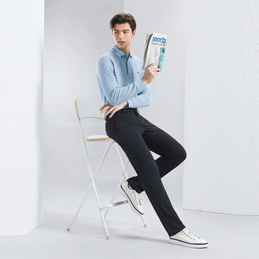 【高弹针织】柒牌休闲长裤男2024春夏新款商务休闲修身男士直筒裤126H71860 商品图3