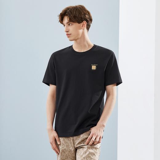 【100%新疆棉】柒牌短袖t恤男夏季新款时尚潮流男士圆领上衣124T71140 商品图1