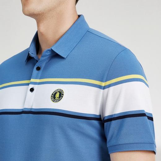 柒牌polo男商务休闲青年薄款夏季撞色条纹透气翻领短袖保罗衫122T70290 商品图2