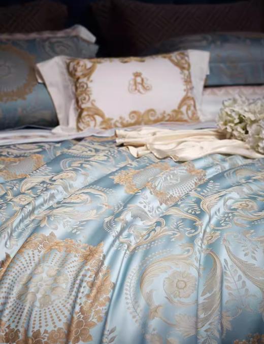 ROYALCOVER罗卡芙家纺100支全棉色织提花四件套（诺曼花园） 商品图1