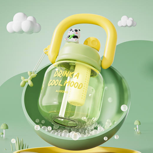 【熊 猫🐼双饮杯】可爱小熊 猫提手吸管杯800ml 🥤一个杯子可以喝两种饮料 商品图11