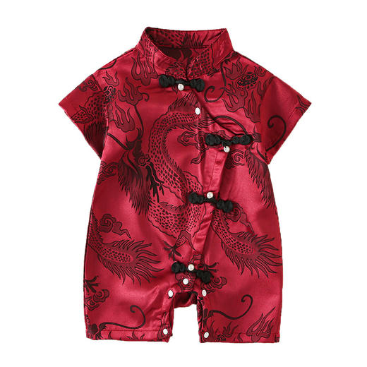 【中国风喜庆满月周岁服】婴儿衣服夏装新生儿男女宝宝满月百天喜庆抓周服中国风唐装连体衣 商品图4