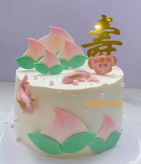 狮子家-寿桃主题 贺寿祝寿 爷爷奶奶 生日蛋糕 纪念日蛋糕 聚会 仪式感必备 健康甜品