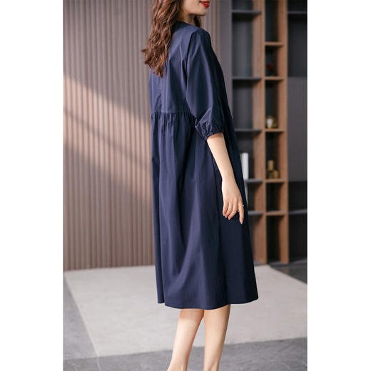 87402原形法式泡泡袖连衣裙女2024春夏季新款高级感温柔风宽松中长裙子 商品图2