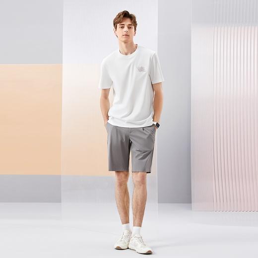 【60S罗马布】柒牌男士短袖T恤夏季新款时尚休闲龙纹绣花圆领上衣126T71510 商品图3