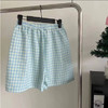 夏季格子薄款宽松柔软洋气短裤、长裤居家裤_ym 商品缩略图13