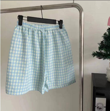 夏季格子薄款宽松柔软洋气短裤、长裤居家裤_ym 商品图13