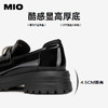 MIO米奥秋季圆头通勤粗跟单鞋复古学院金属饰扣乐福鞋女鞋M244542004 商品缩略图4
