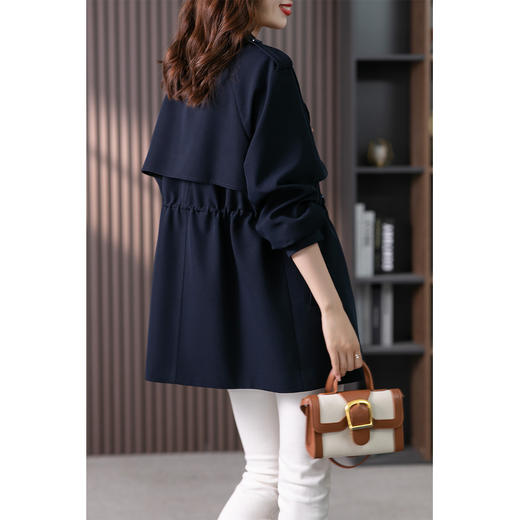 85258原形法式风衣女中长款2024春装新款韩版高级感气质英伦风外套大衣 商品图4