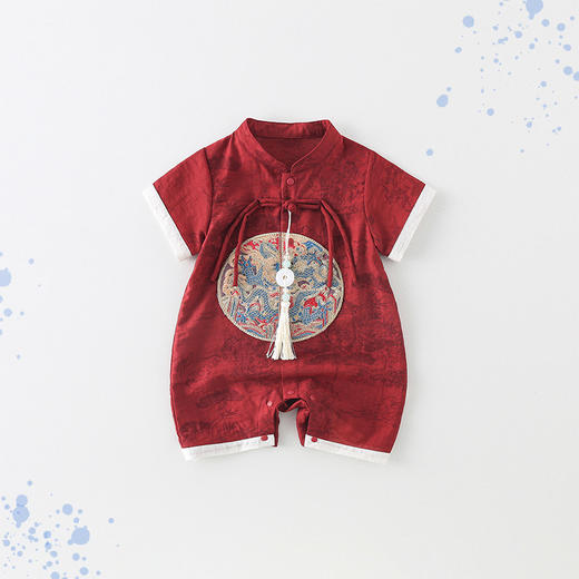 【国风新中式宝宝周岁礼服】婴儿衣服男女宝宝夏季连体衣满月百天爬爬服可爱洋气外出国风哈衣 商品图5