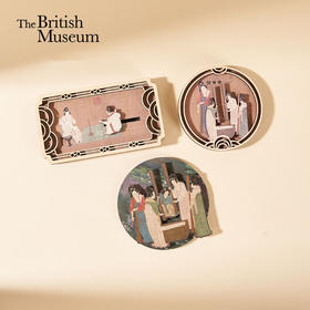 波士顿美术博物馆 礼遇东西系列 捣练图木质旋转冰箱贴-睡莲 滑动冰箱贴 织修-冰箱贴-捣练