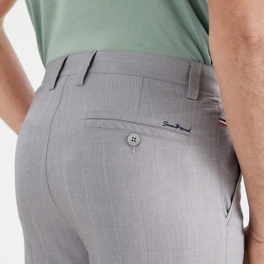 【特价】【麻/莱赛尔】柒牌男士裤子新款时尚休闲青年格子直筒长裤子122H70950 商品图3