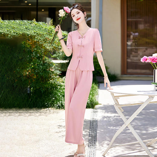 新中式国风套装，时尚气质休闲上衣阔腿裤两件套HR-ZYF8963 商品图2