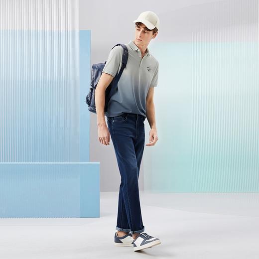 【不变形领】【5A抗菌】柒牌男士短袖polo衫夏季新款时尚休闲渐变印花翻领上衣126T70290 商品图3