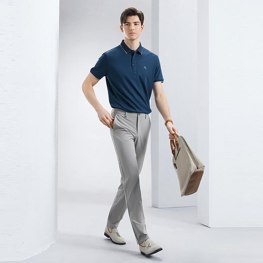 【不变形领】【5A抗菌2A防螨】柒牌polo衫短袖男夏季新款含桑蚕丝透气翻领上衣126T70220 商品图3