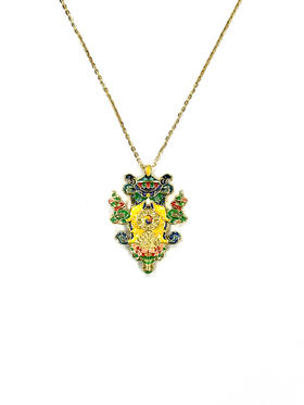 八宝银填彩吊坠