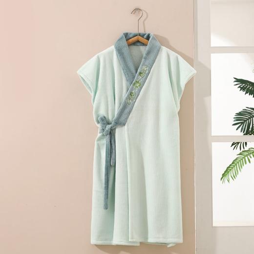 玉颜新品中式浴袍女长款睡袍复古洗澡吸水速干浴袍成人夏薄款睡衣 商品图4