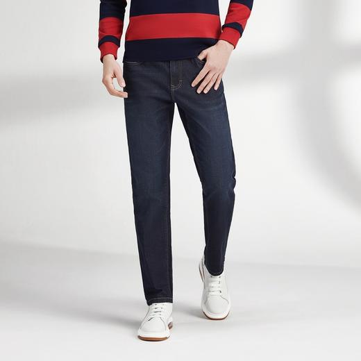 【特价】【竹纤维】柒牌男士牛仔裤春夏款男生弹力直筒裤撞色字母印花长裤122H70030 商品图1