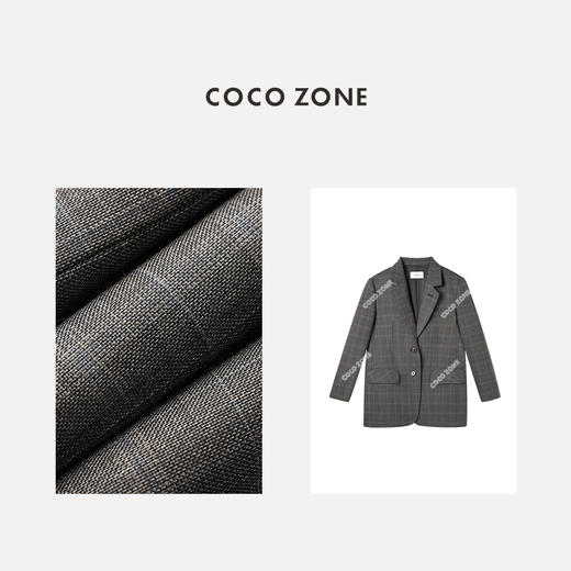 COCO ZONE格子西装外套复古英伦风通勤西服上衣24C10102 商品图2
