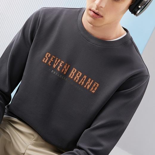 柒牌男士圆领卫衣2024春季新款时尚潮流青年休闲百搭套头长袖上衣	126W70140 商品图2