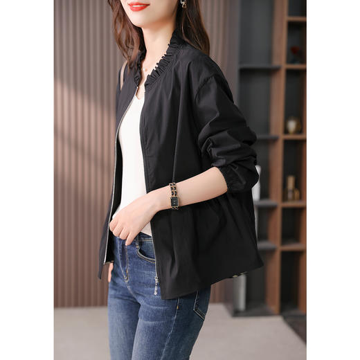 89357原形小个子休闲短外套女2024春季新款韩版通勤百搭短款立领上衣 商品图3