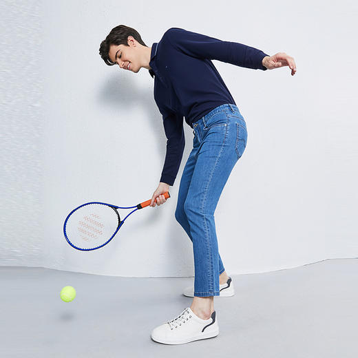 【含桑蚕丝】柒牌九分牛仔裤男2024春季新款中腰休闲中青年长裤子	126H71180 商品图3