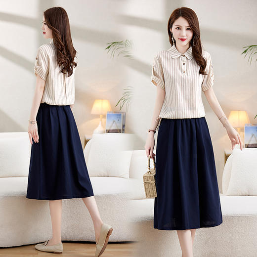 时尚气质韩版，短袖棉麻套装HR-LDB9816 商品图2