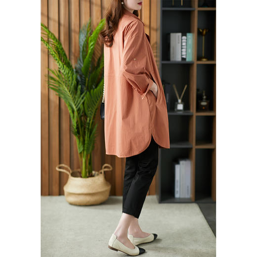 84010原形时尚靓色风衣女中长款2024春季新款韩版设计感减龄休闲外套 商品图2