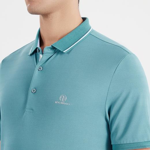 【速干】柒牌polo衫男短袖商务休闲夏季薄款中青年翻领条纹体恤衫122T70140 商品图2