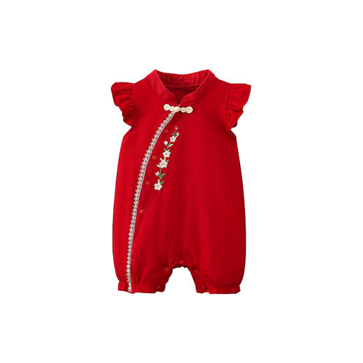 【宝宝百日宴周岁礼服】天静童装2024年夏季新款婴儿连体衣 国风哈衣满月周岁宝宝爬服 商品图4