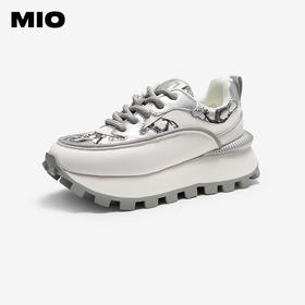 MIO米奥秋季圆头厚底时尚休闲鞋国风提花帮面老爹鞋女鞋M244502301