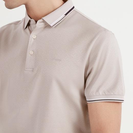 【特价丝光棉】柒牌polo衫男短袖商务休闲满身暗提花翻领T恤122T72040 商品图3