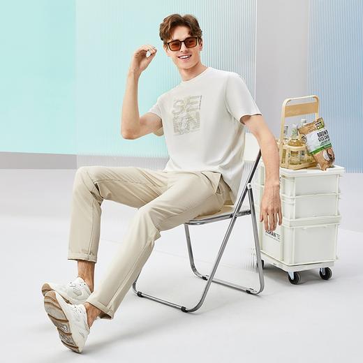 柒牌男装短袖T恤男夏季新款时尚龙纹绣花男士休闲百搭圆领上衣潮126T71370 商品图3